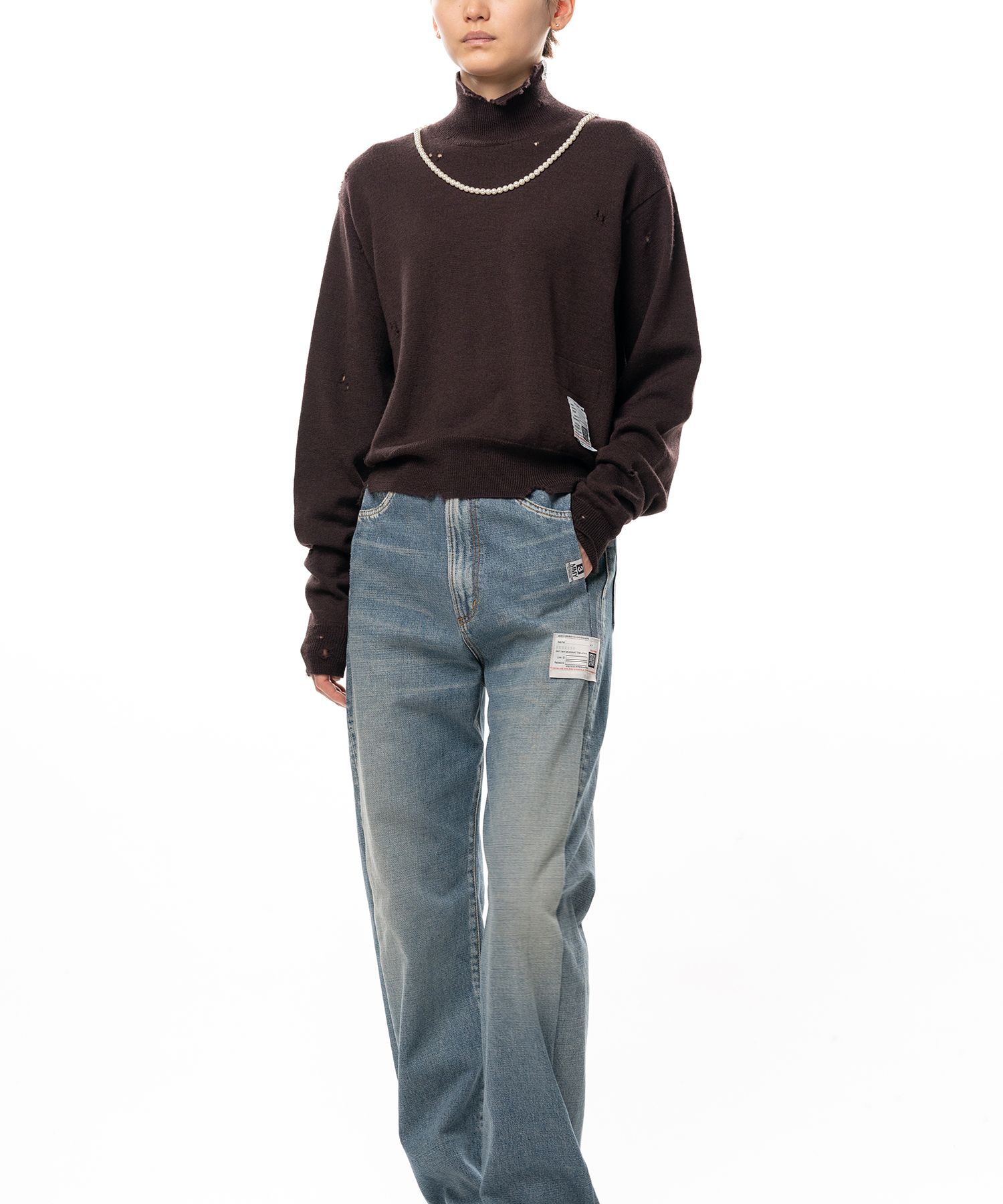 Pearl Distressed Knit Sweater