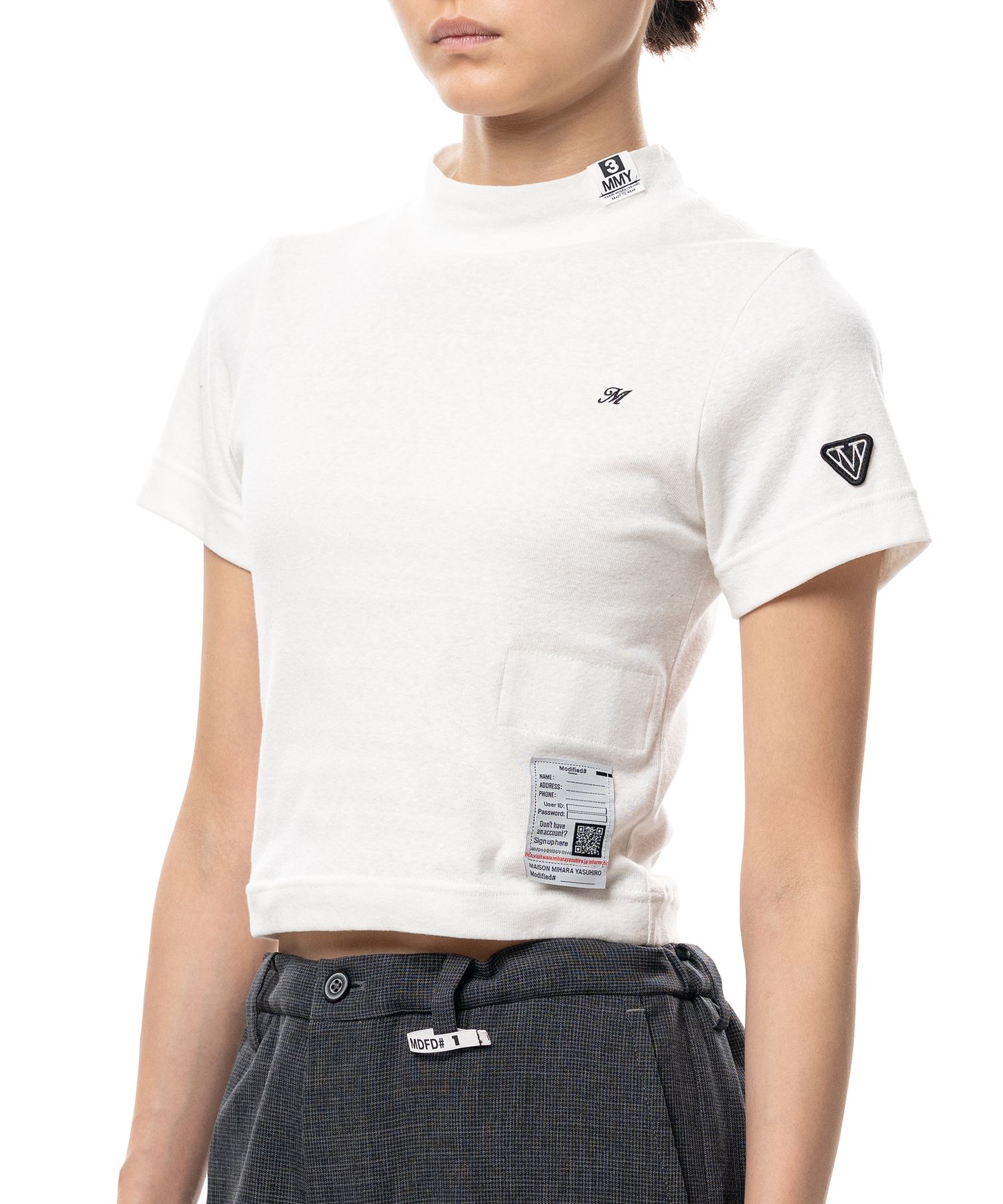 Mock Neck Cropped Short Sleeve T-shirt