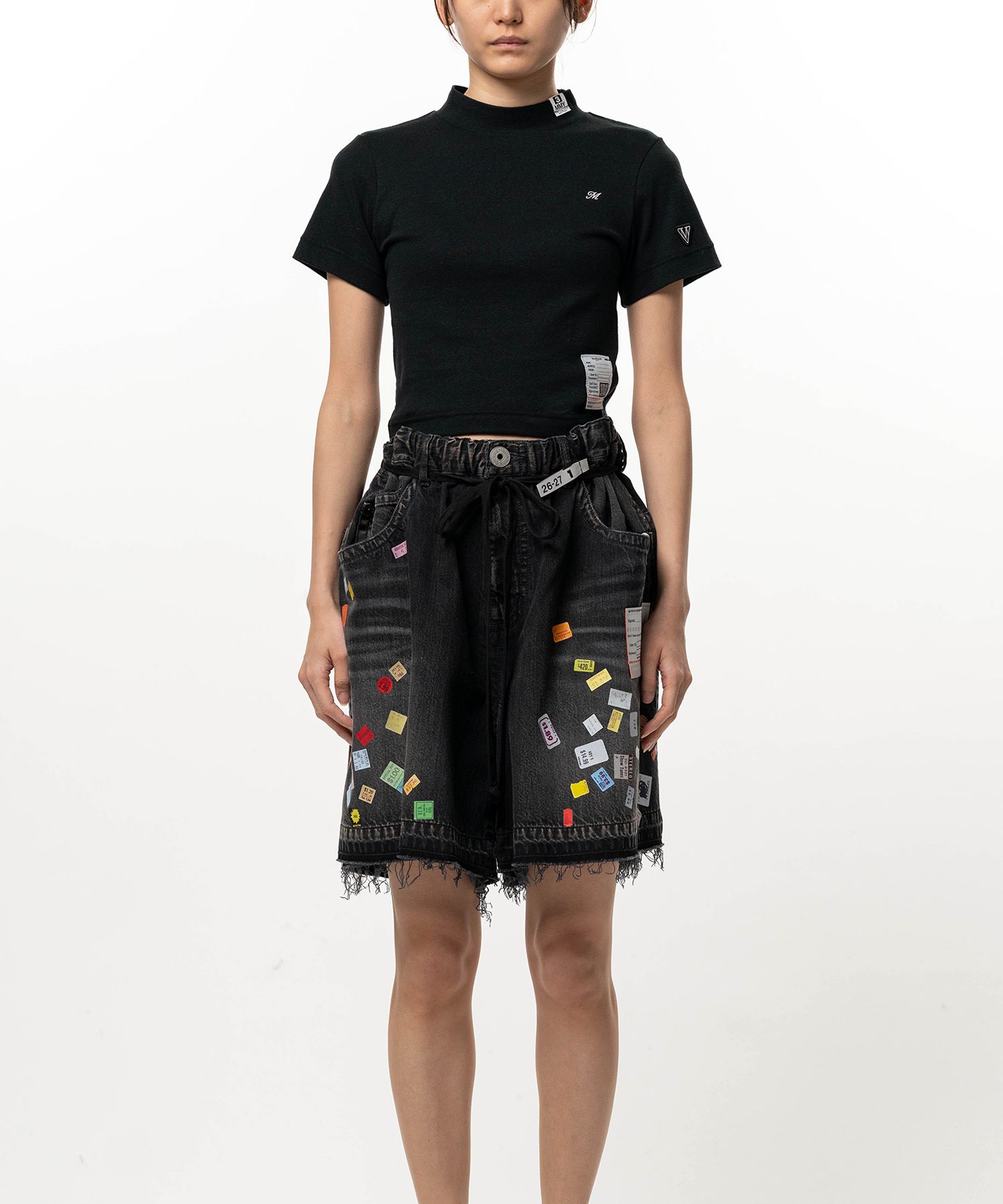 Mock Neck Cropped Short Sleeve T-shirt