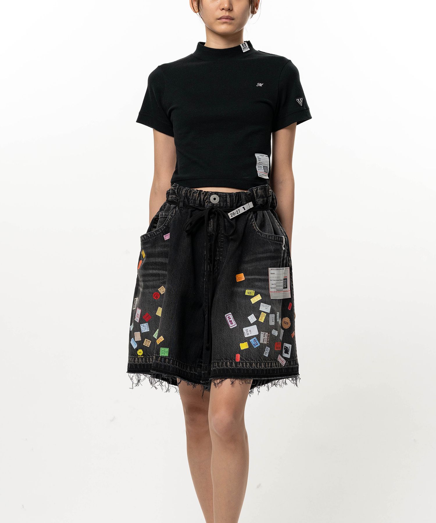 Mock Neck Cropped Short Sleeve T-shirt