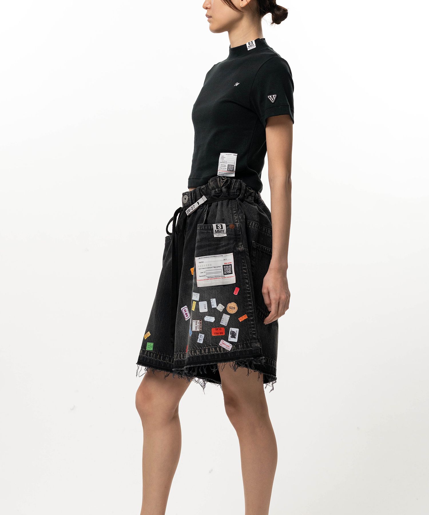 Mock Neck Cropped Short Sleeve T-shirt