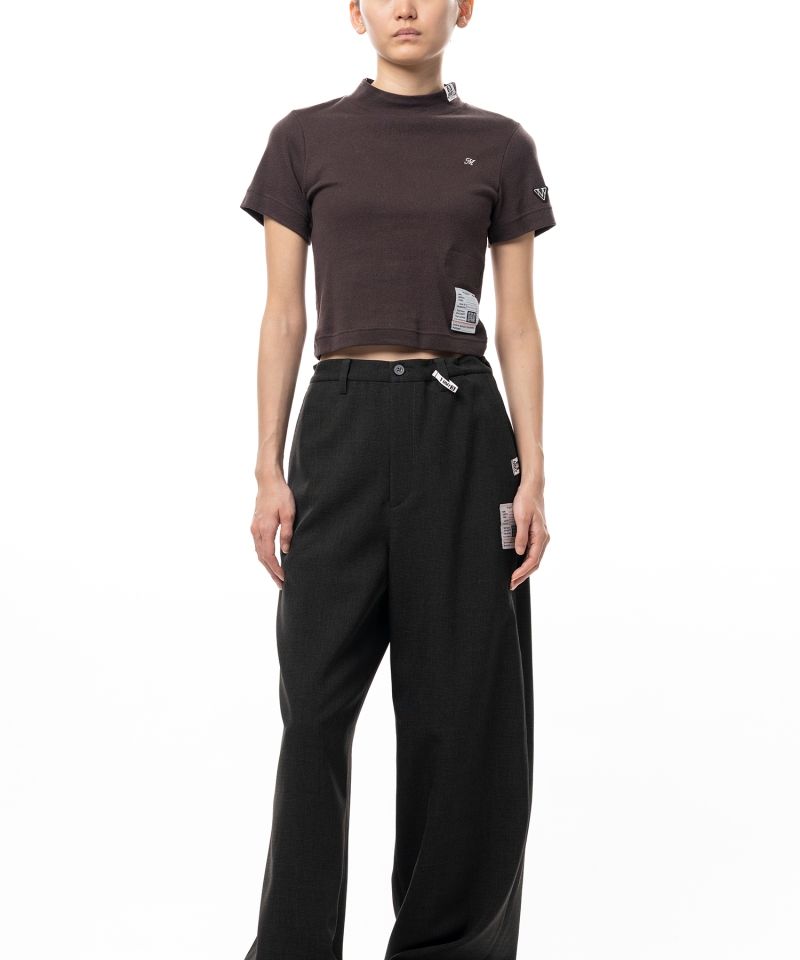 Mock Neck Cropped Short Sleeve T-shirt