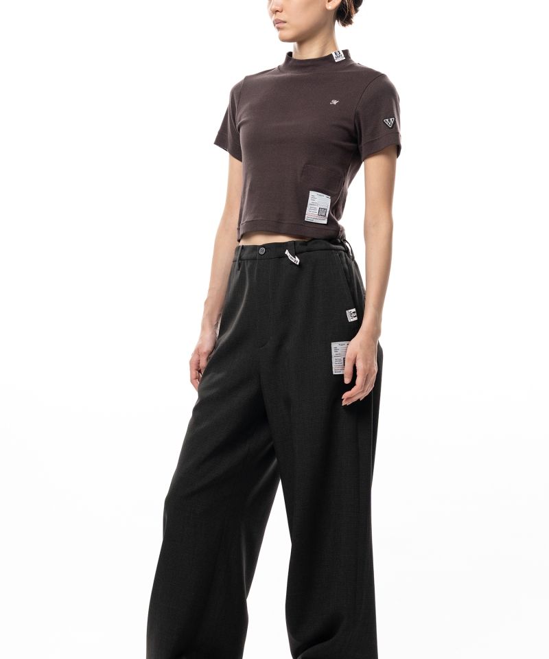 Mock Neck Cropped Short Sleeve T-shirt