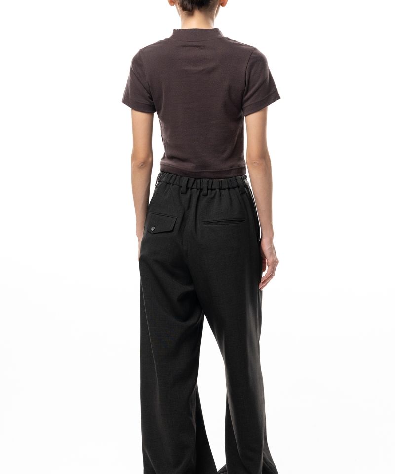 Mock Neck Cropped Short Sleeve T-shirt