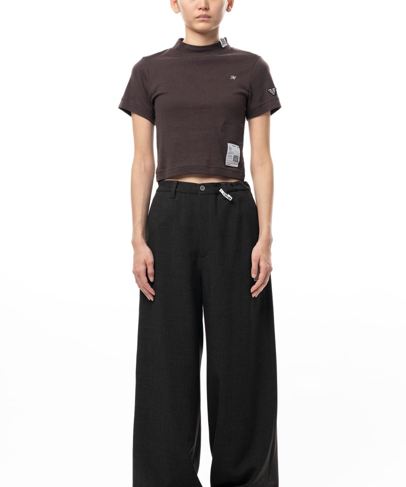 Mock Neck Cropped Short Sleeve T-shirt