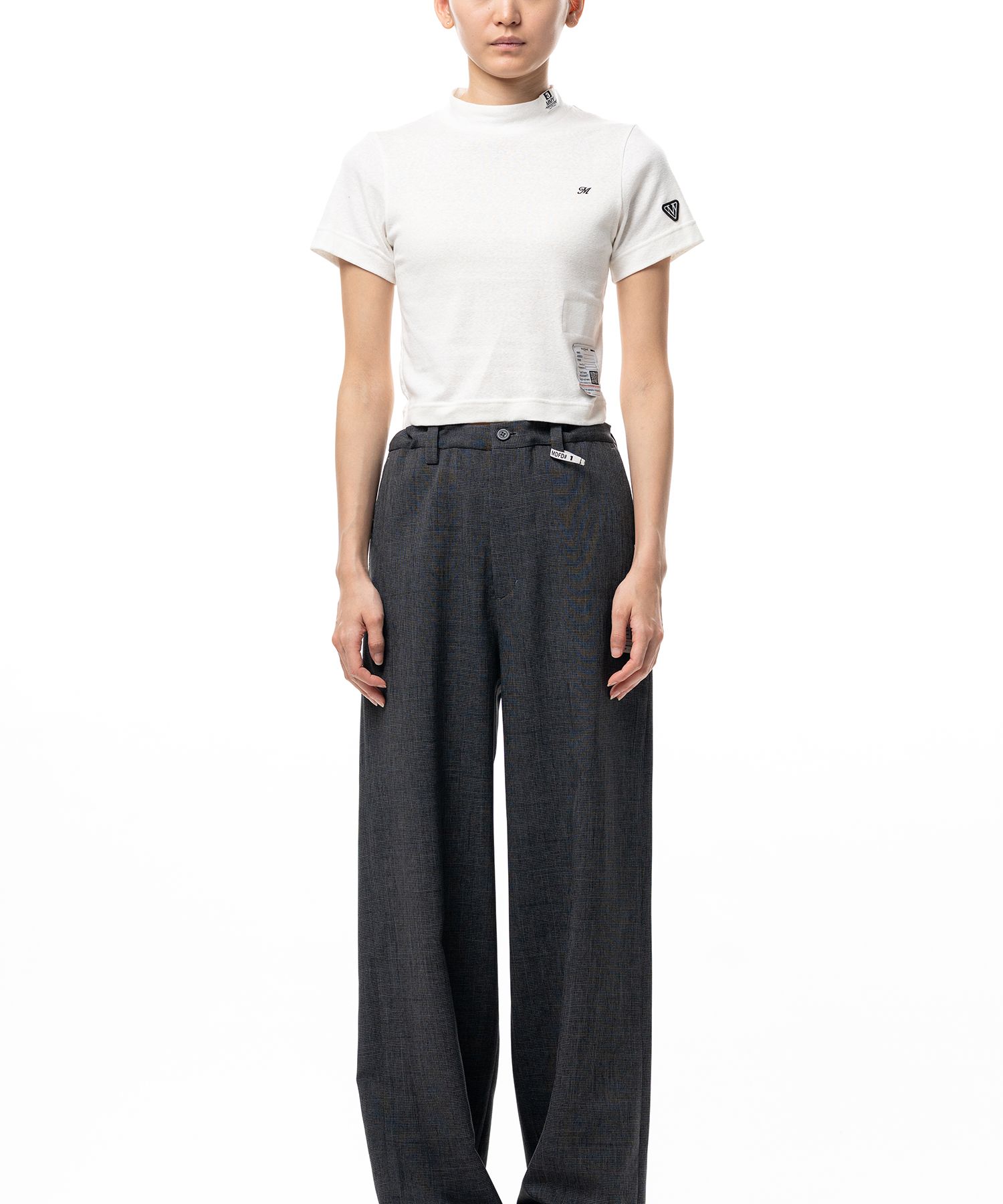 Mock Neck Cropped Short Sleeve T-shirt