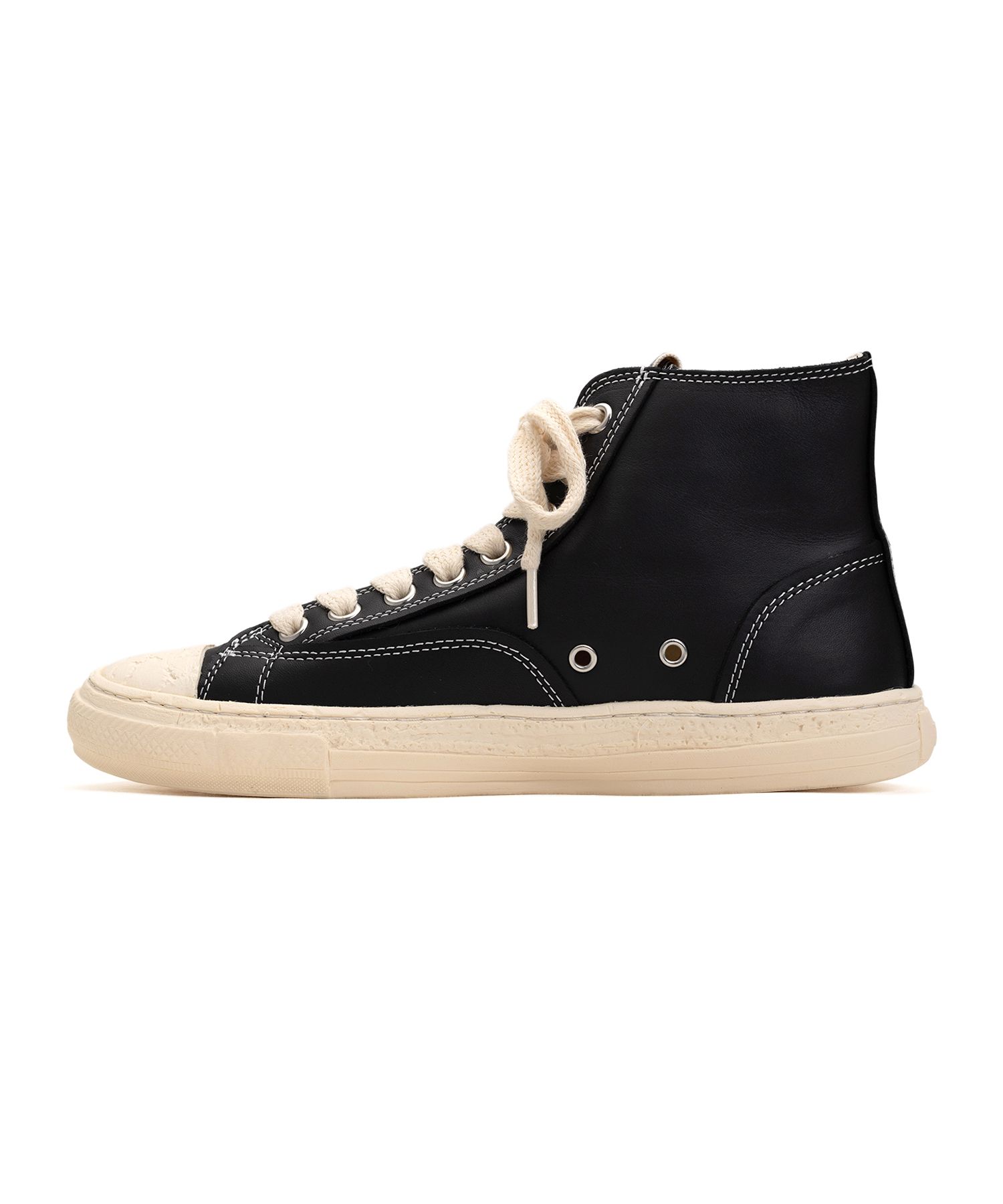 PAST Sole Leather High-top Sneaker