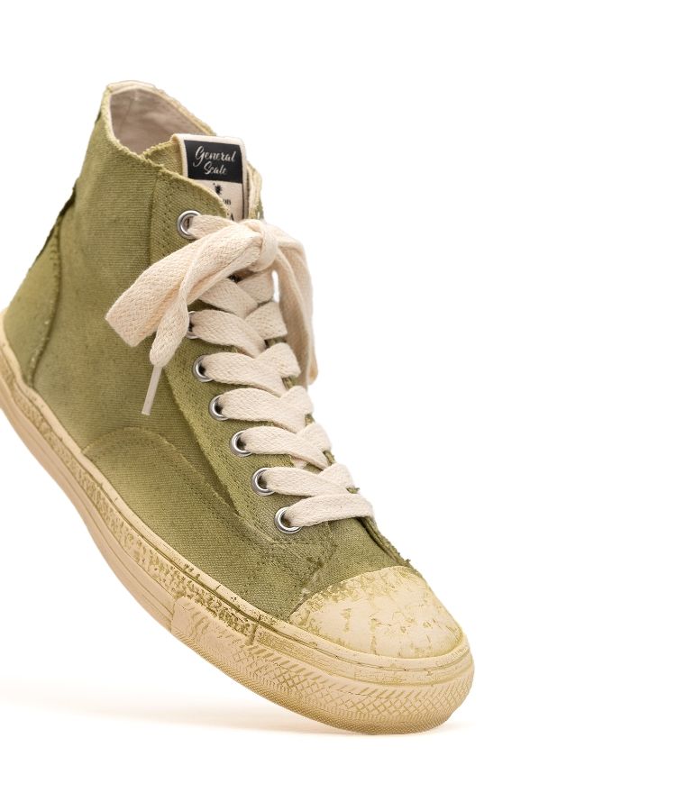 PAST Sole Over-dyed Canvas High-top Sneaker