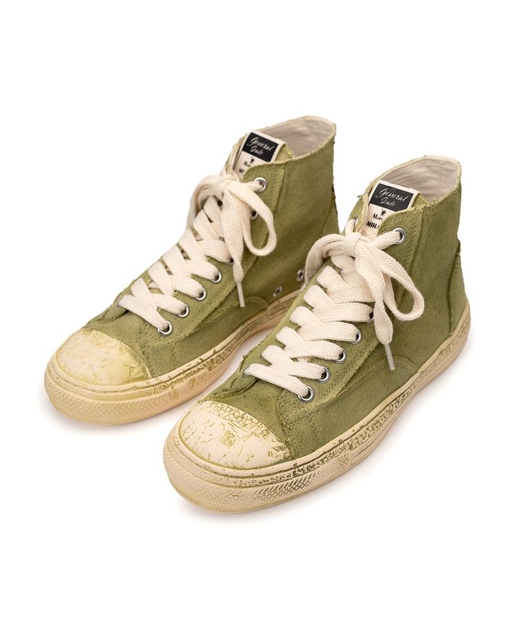 PAST Sole Over-dyed Canvas High-top Sneaker