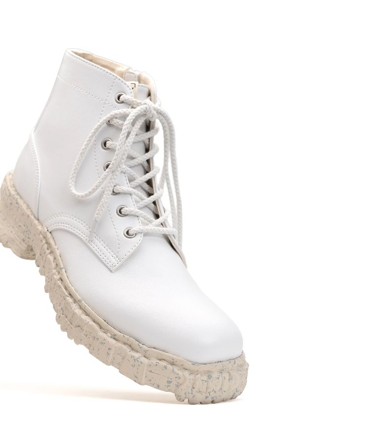 Vintage-like Sole Synthetic Leather Boots