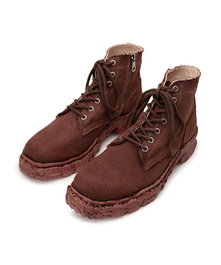 Vintage-like Sole Canvas Boots