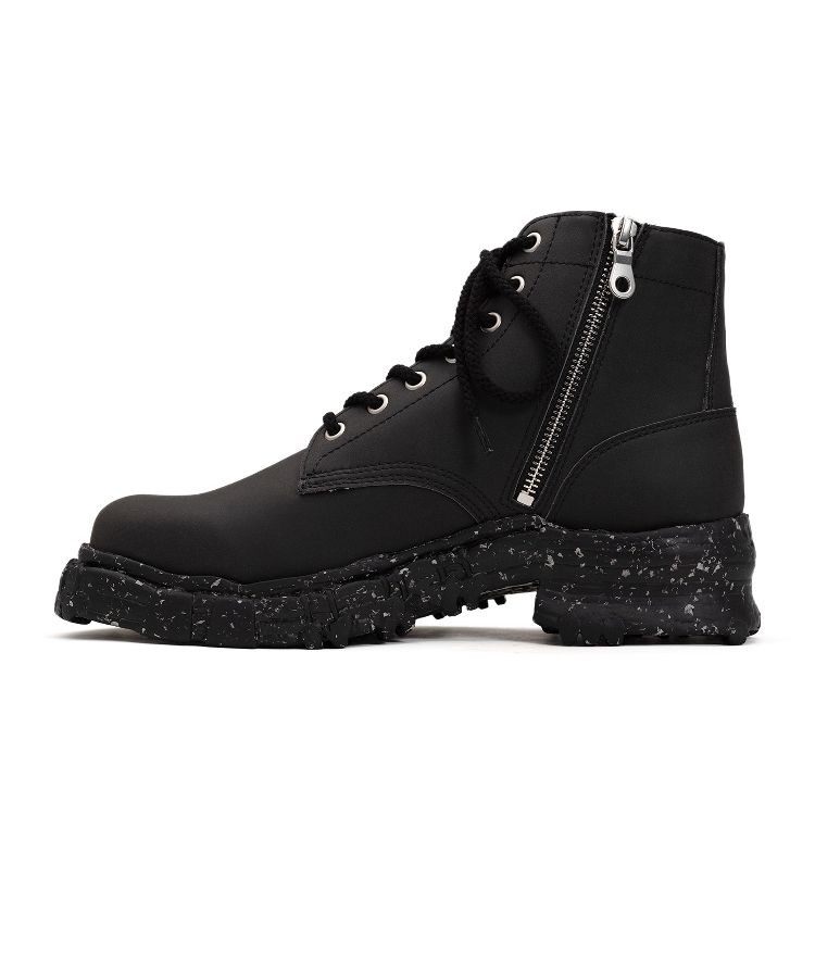 Vintage-like Sole Synthetic Leather Lace-up Boots