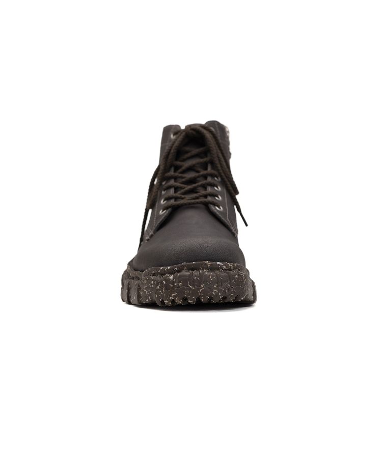 Vintage-like Sole Synthetic Leather Lace-up Boots