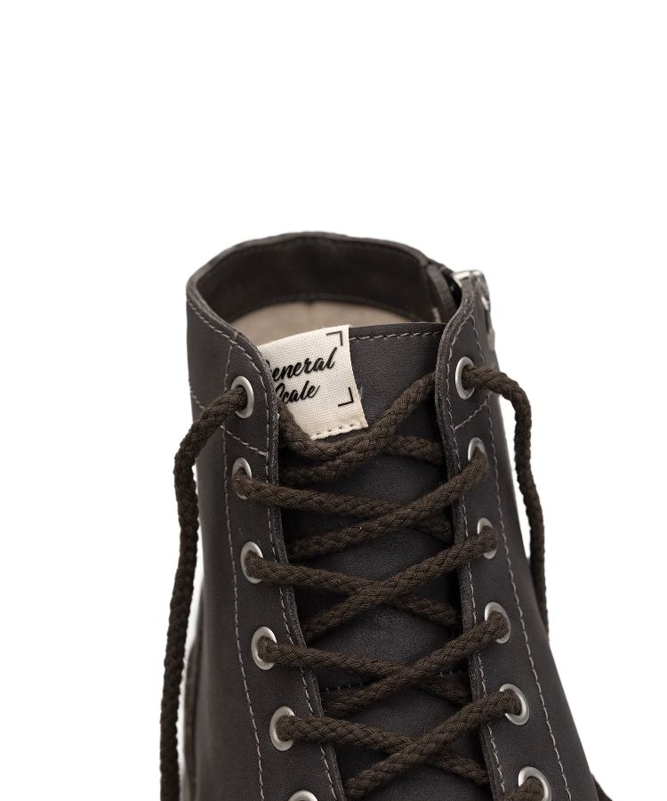 Vintage-like Sole Synthetic Leather Lace-up Boots