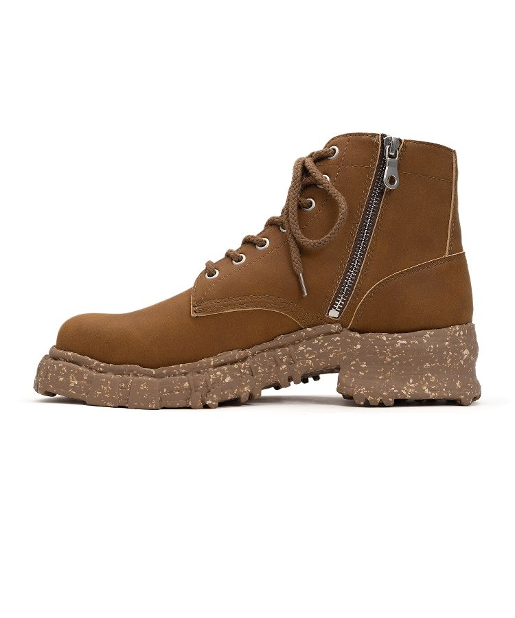 Vintage-like Sole Synthetic Leather Lace-up Boots