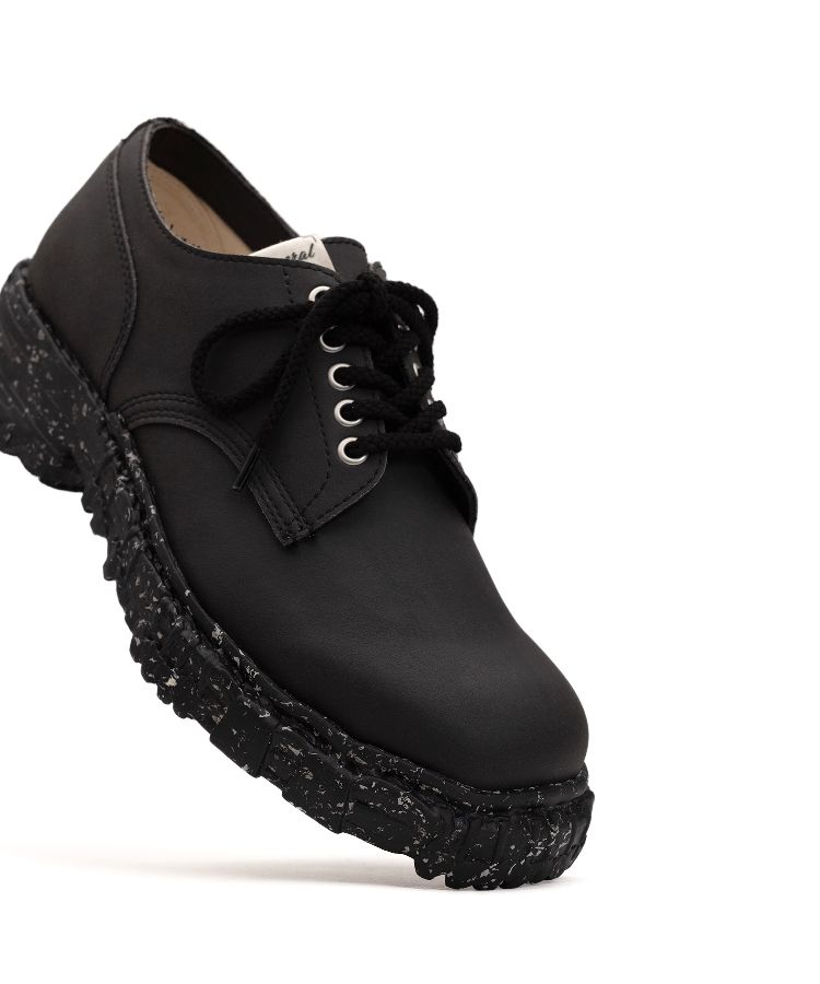 Vintage-like Sole Synthetic Leather Lace-up Shoes