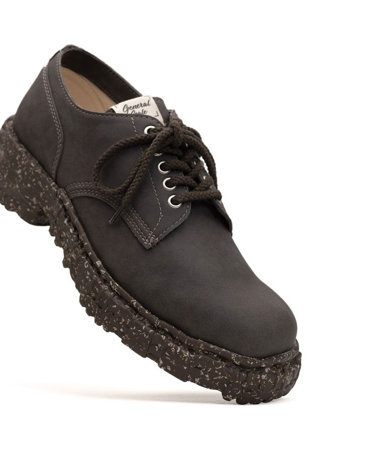 Vintage-like Sole Synthetic Leather Lace-up Shoes