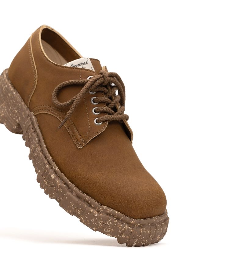 Vintage-like Sole Synthetic Leather Lace-up Shoes