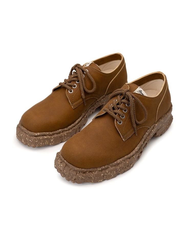 Vintage-like Sole Synthetic Leather Lace-up Shoes