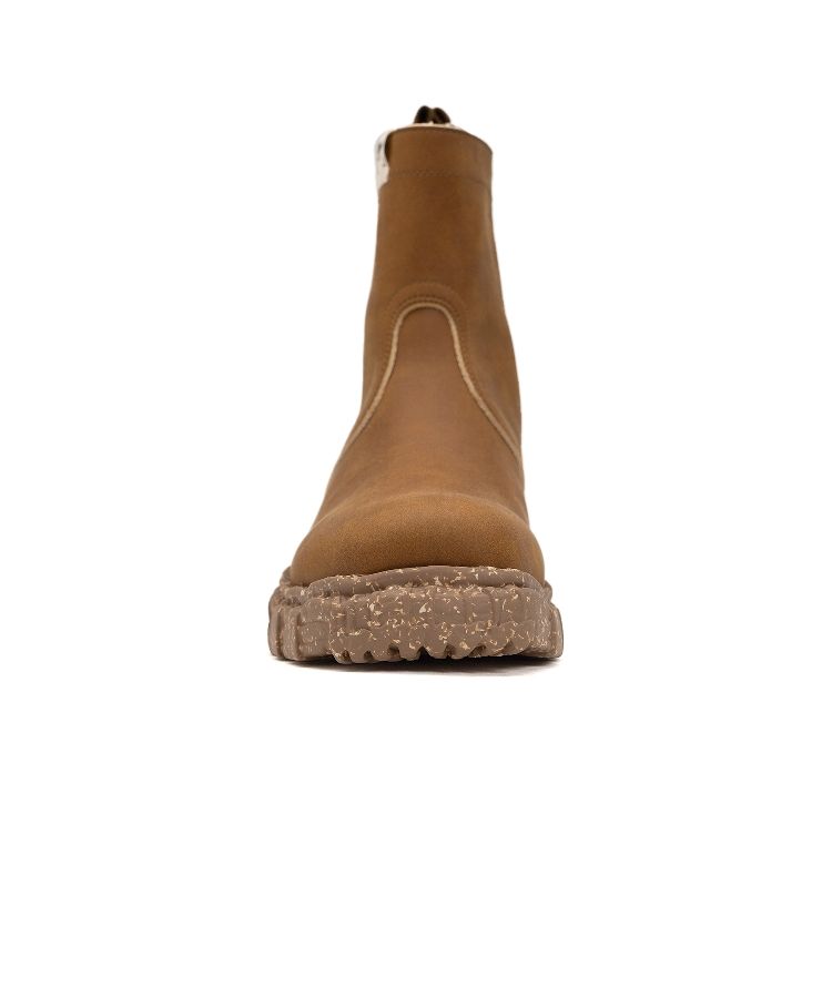 Vintage-like Sole Synthetic Leather Boots