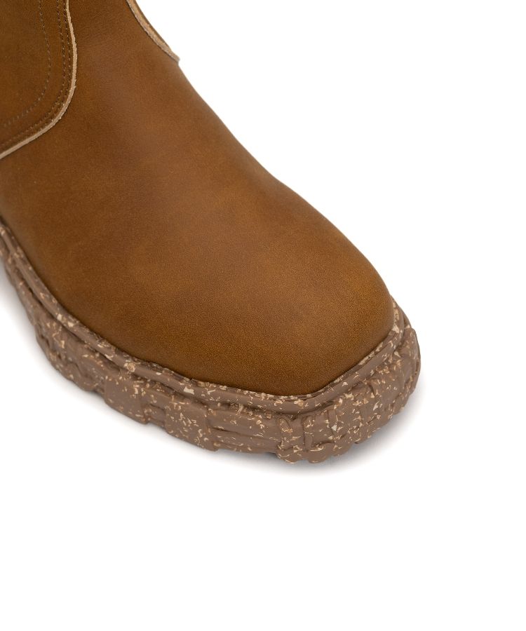 Vintage-like Sole Synthetic Leather Boots