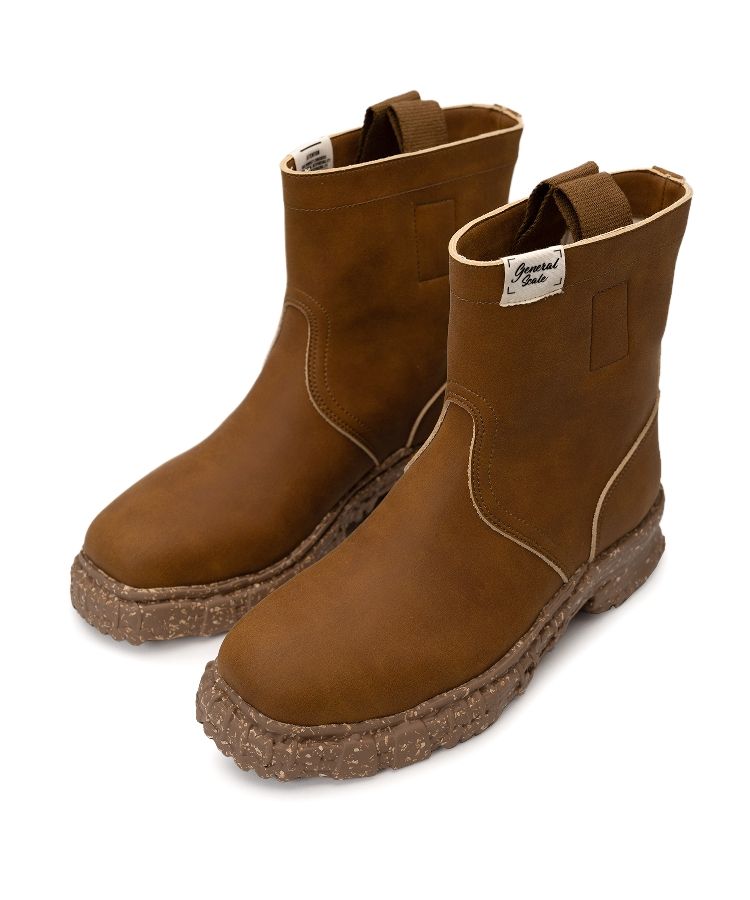 Vintage-like Sole Synthetic Leather Boots