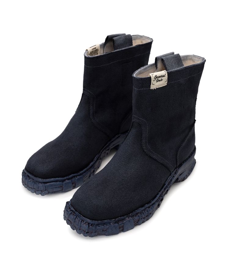 Vintage-like Sole Over-dyed Canvas Boots