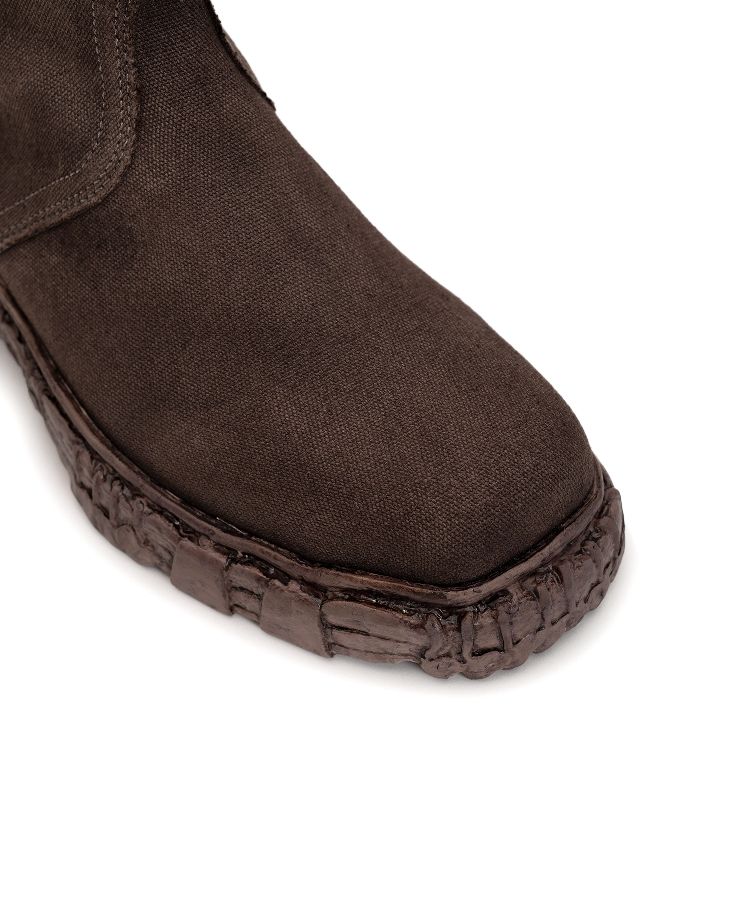 Vintage-like Sole Over-dyed Canvas Boots