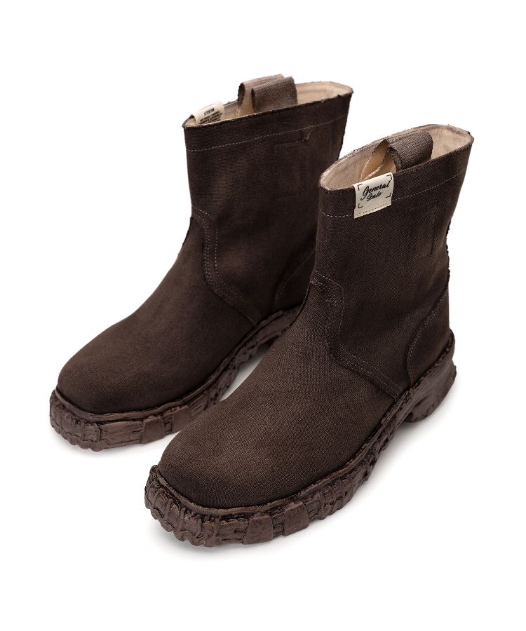 Vintage-like Sole Over-dyed Canvas Boots