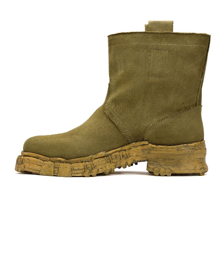 Vintage-like Sole Over-dyed Canvas Boots