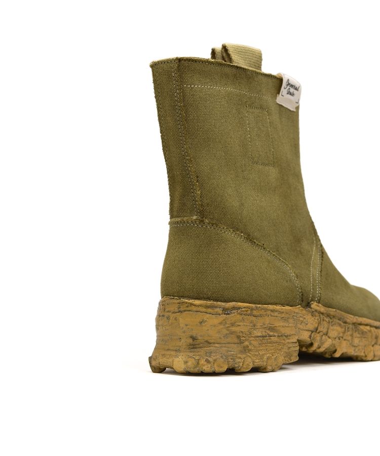 Vintage-like Sole Over-dyed Canvas Boots