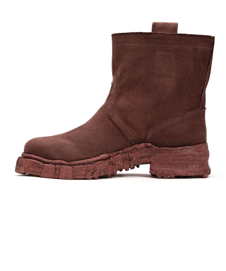 Vintage-like Sole Over-dyed Canvas Boots