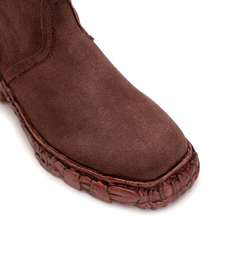 Vintage-like Sole Over-dyed Canvas Boots