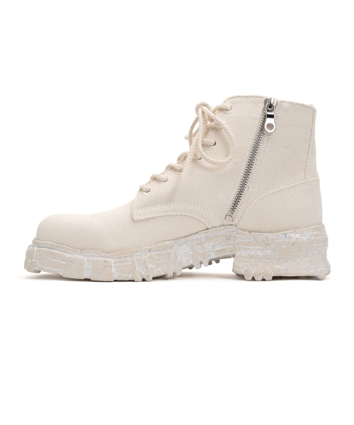 Vintage-like Sole Over-dyed Canvas Boots