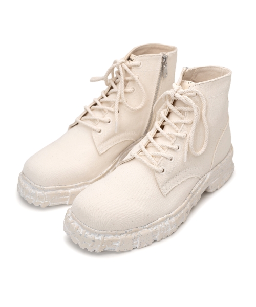 Vintage-like Sole Over-dyed Canvas Boots