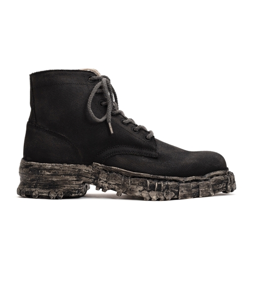 Vintage-like Sole Over-dyed Canvas Boots