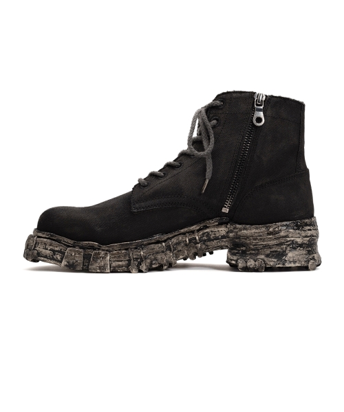 Vintage-like Sole Over-dyed Canvas Boots