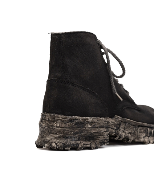 Vintage-like Sole Over-dyed Canvas Boots