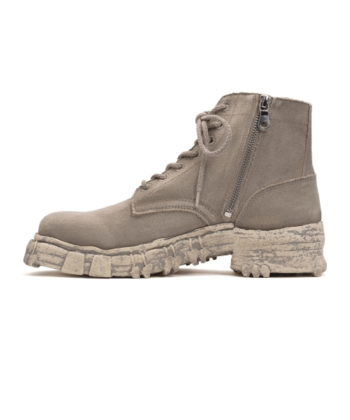 Vintage-like Sole Over-dyed Canvas Boots