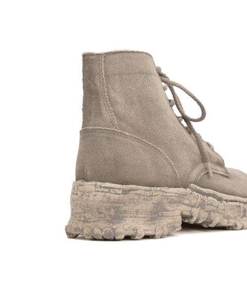Vintage-like Sole Over-dyed Canvas Boots
