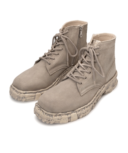 Vintage-like Sole Over-dyed Canvas Boots