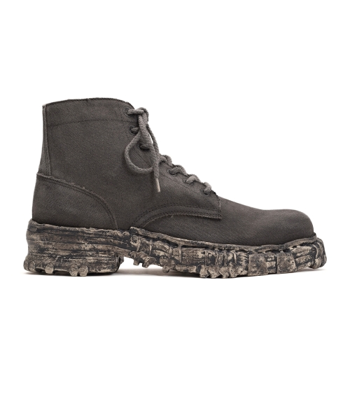 Vintage-like Sole Over-dyed Canvas Boots