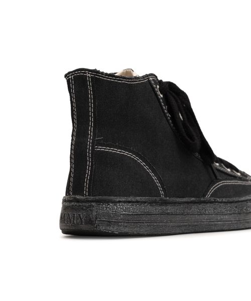 "ROY" PAST Sole Canvas Smudged Throughout High-top Sneaker