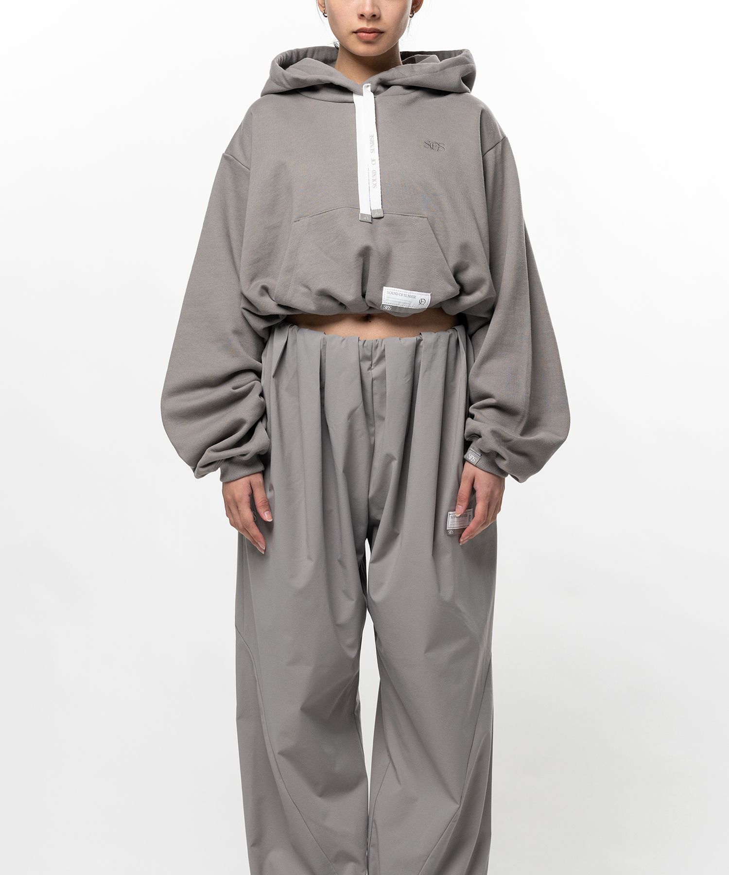 S.O.S Cotton Cropped Fleece Hoodie