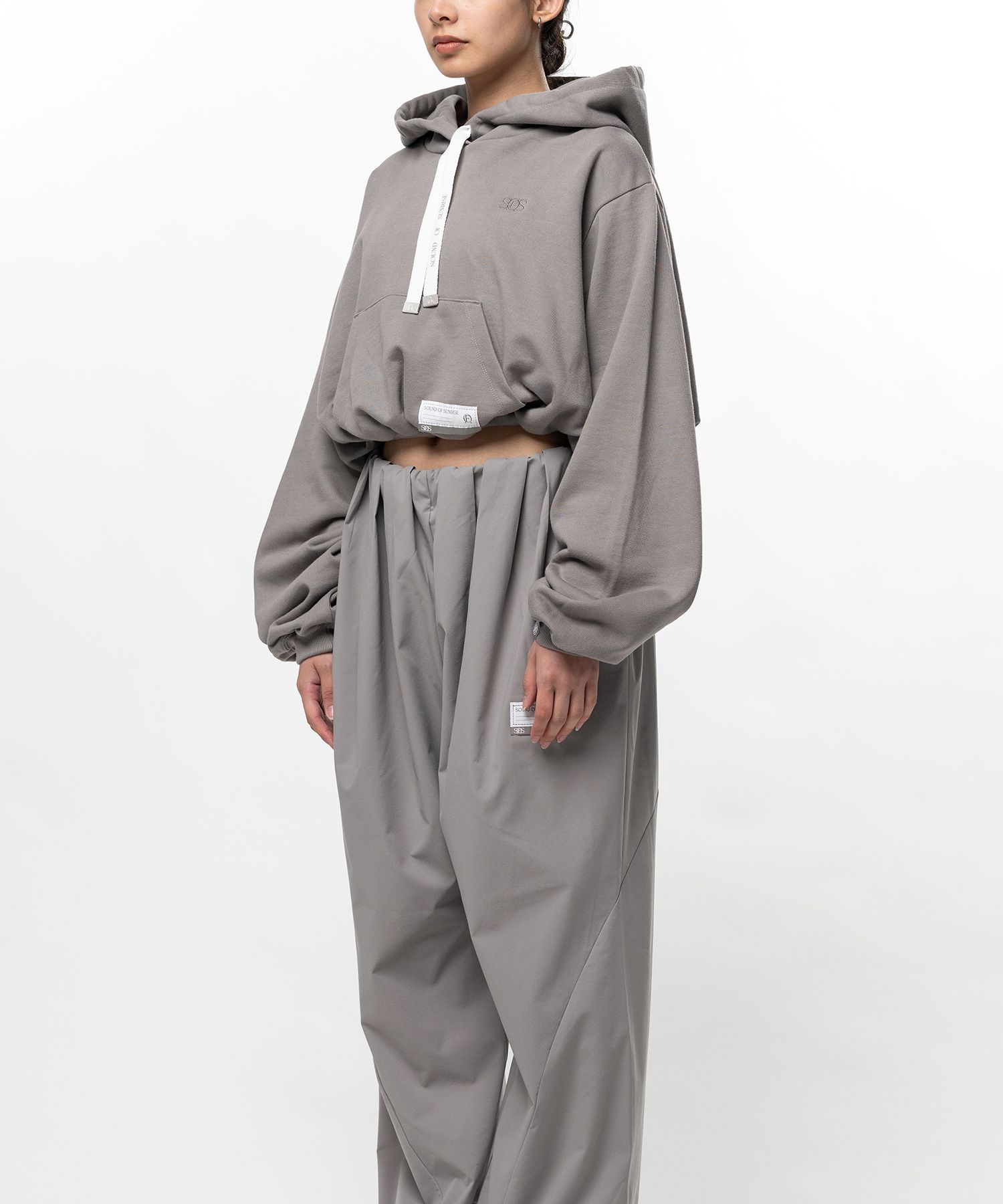 S.O.S Cotton Cropped Fleece Hoodie
