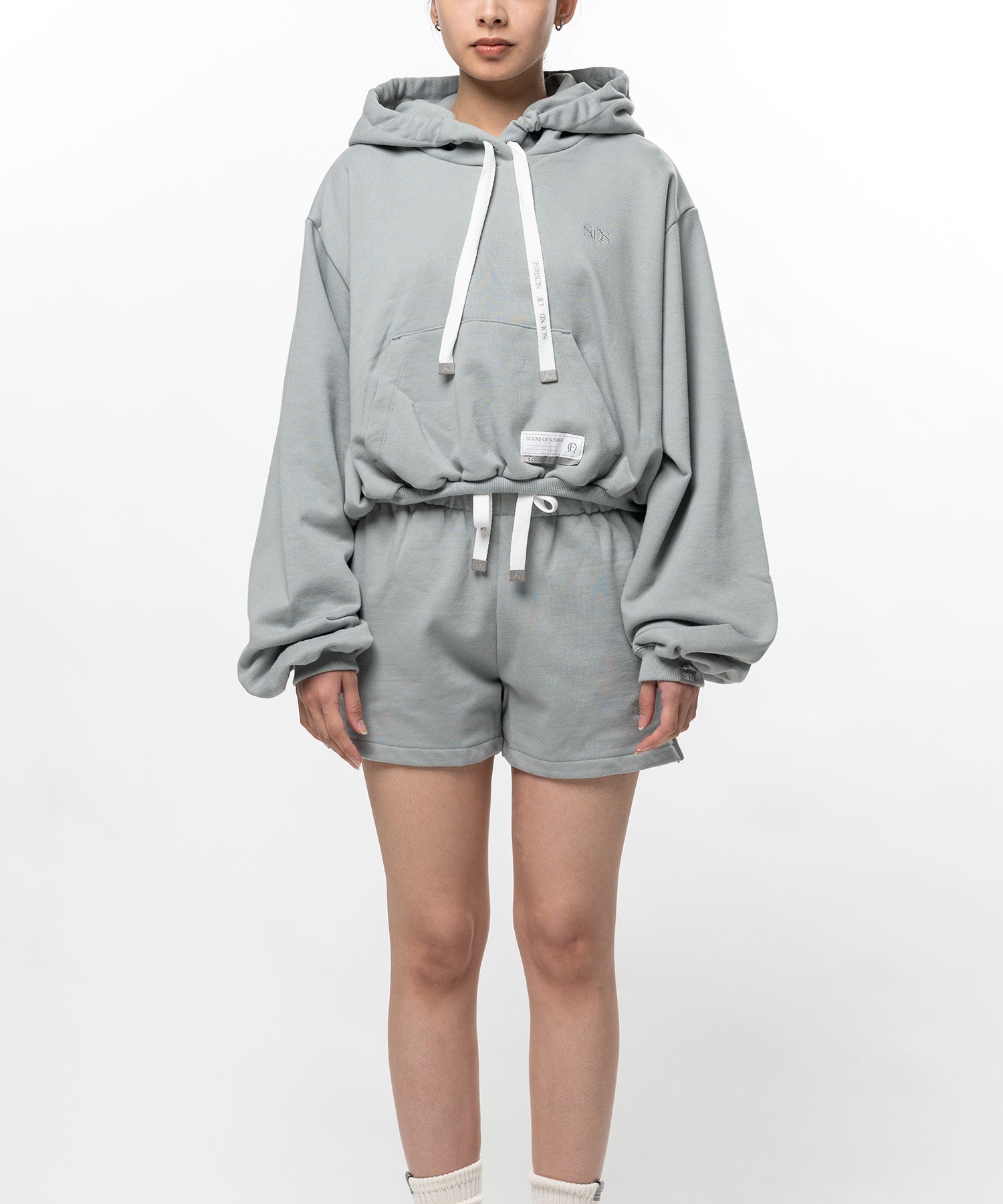 S.O.S Cotton Cropped Fleece Hoodie