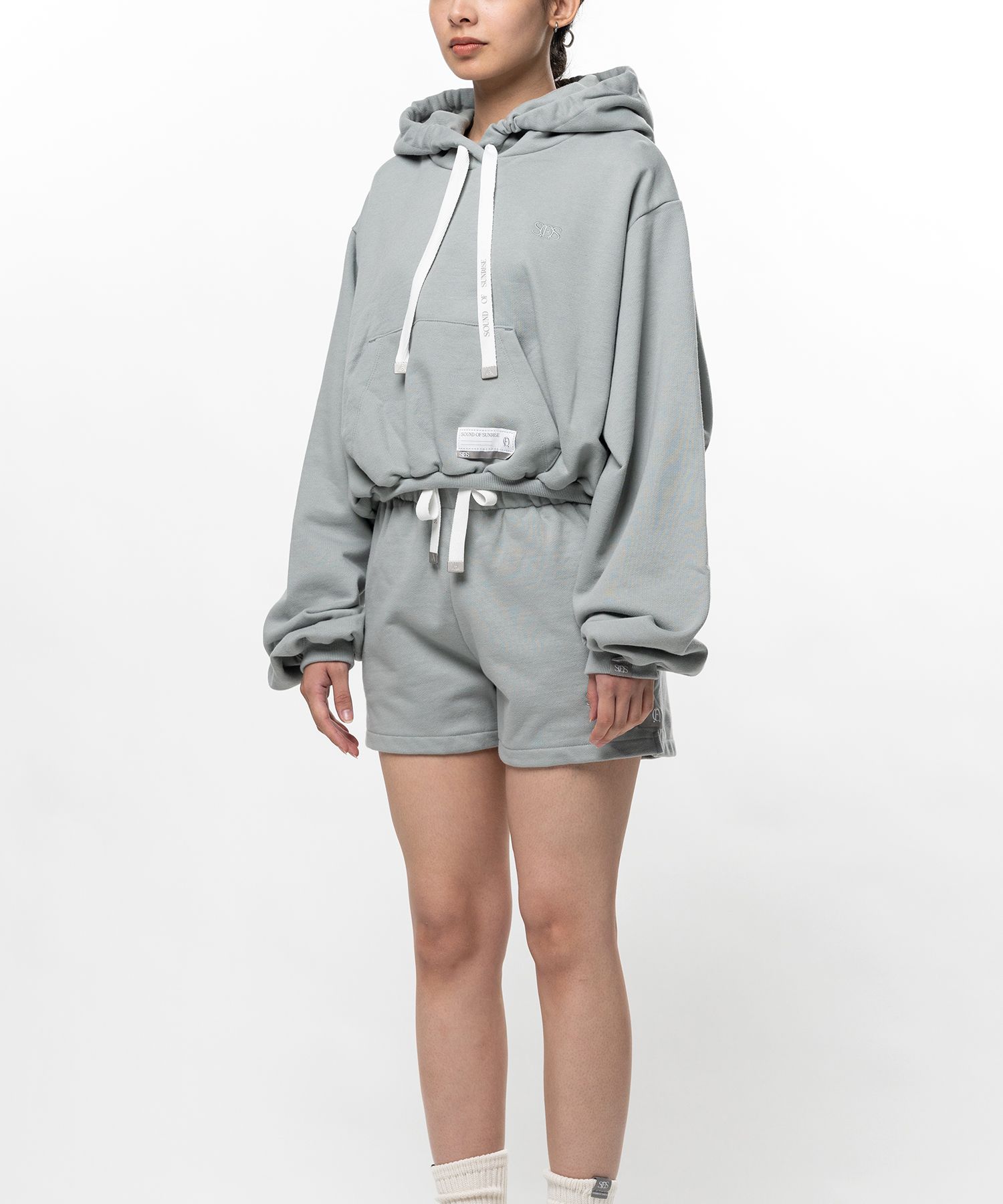 S.O.S Cotton Cropped Fleece Hoodie