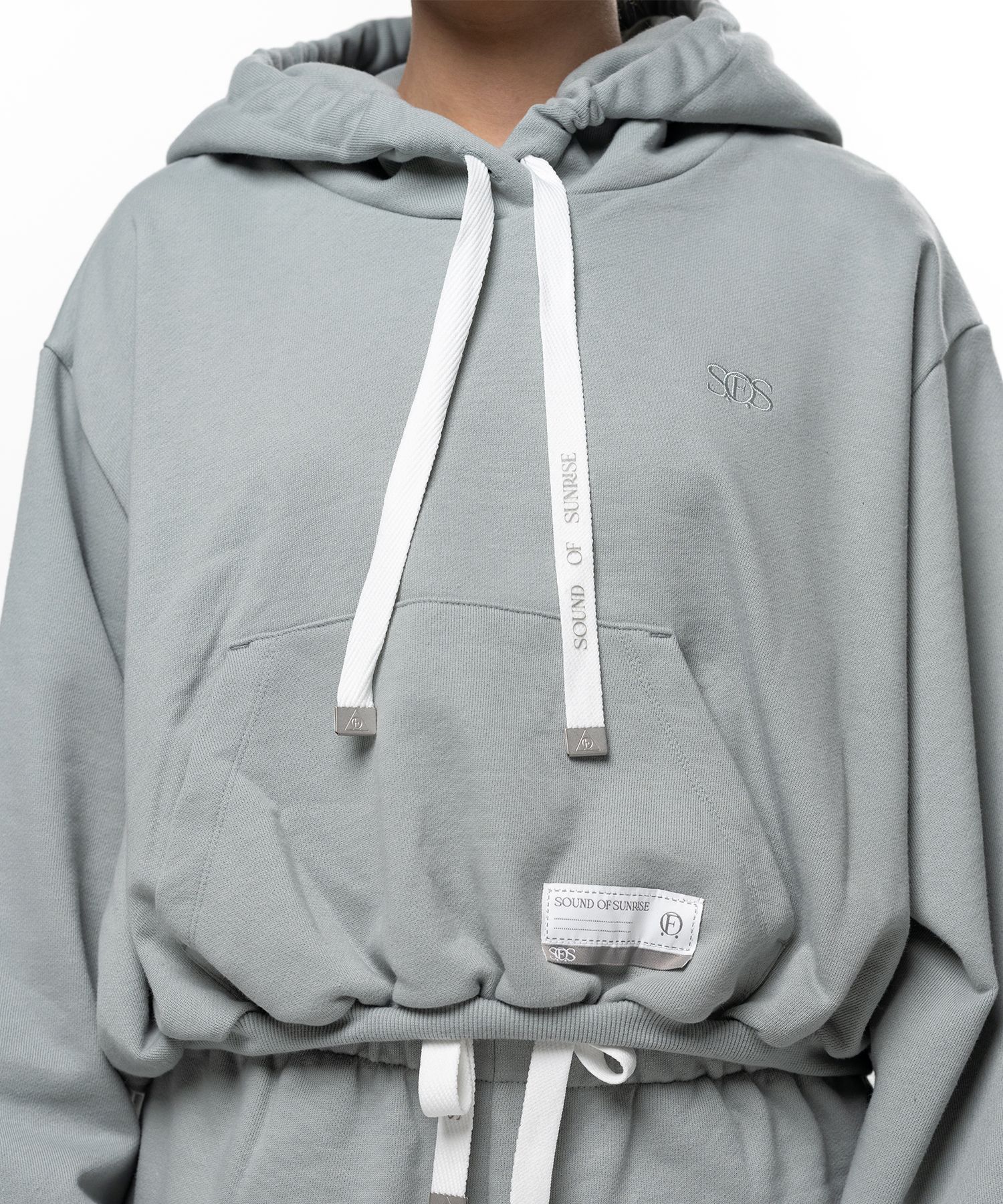S.O.S Cotton Cropped Fleece Hoodie