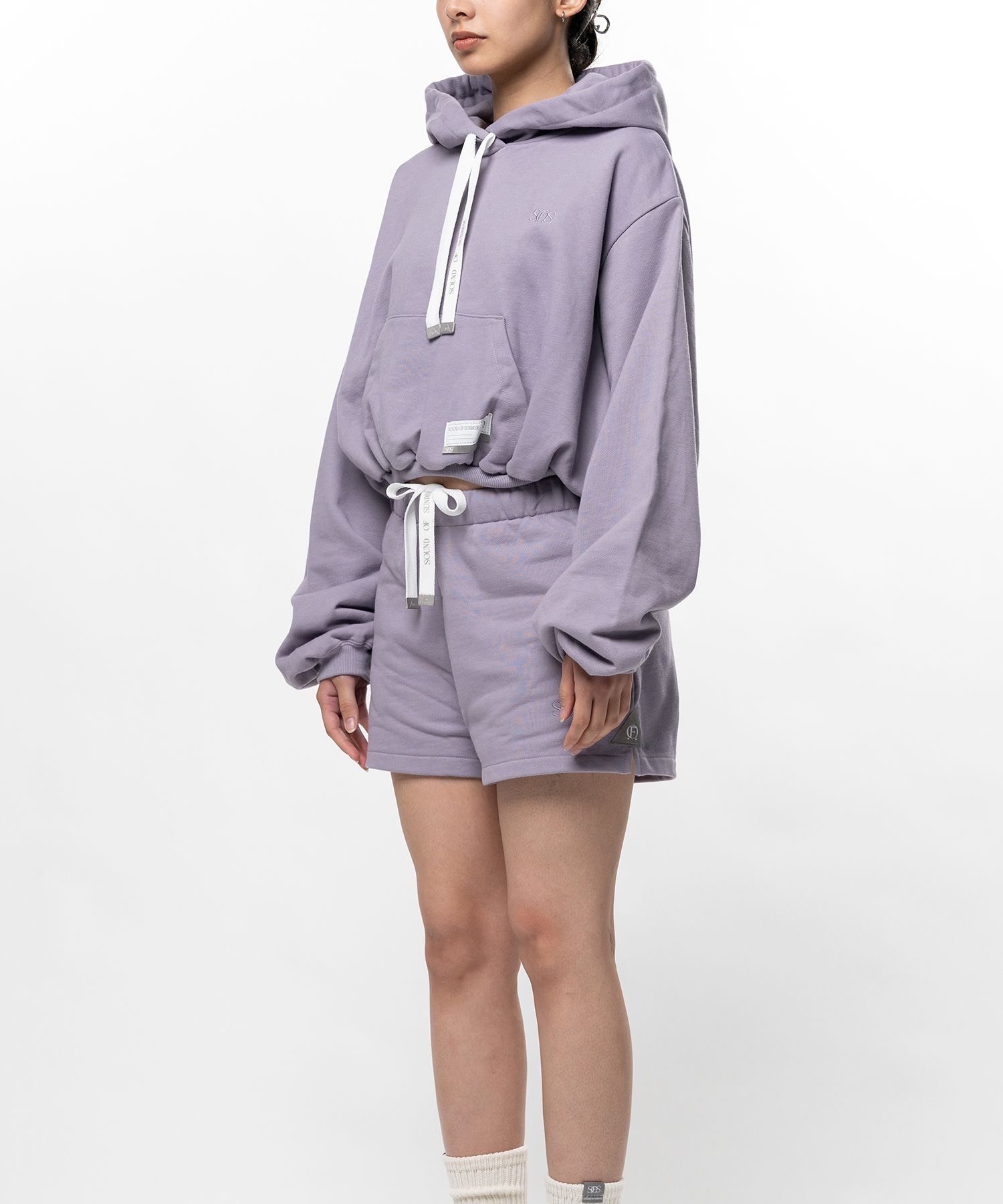 S.O.S Cotton Cropped Fleece Hoodie