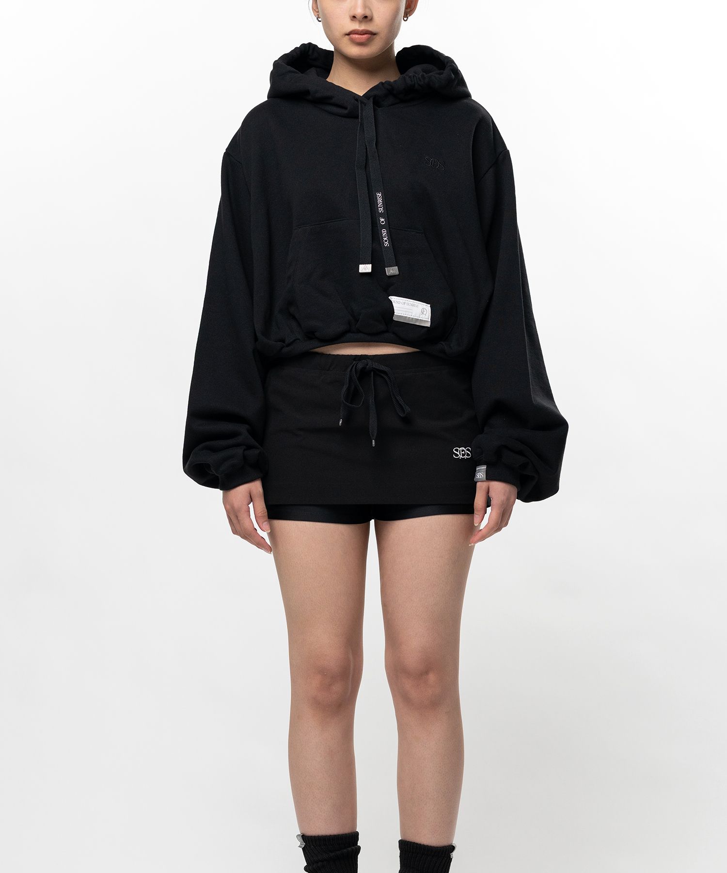 S.O.S Cotton Cropped Fleece Hoodie